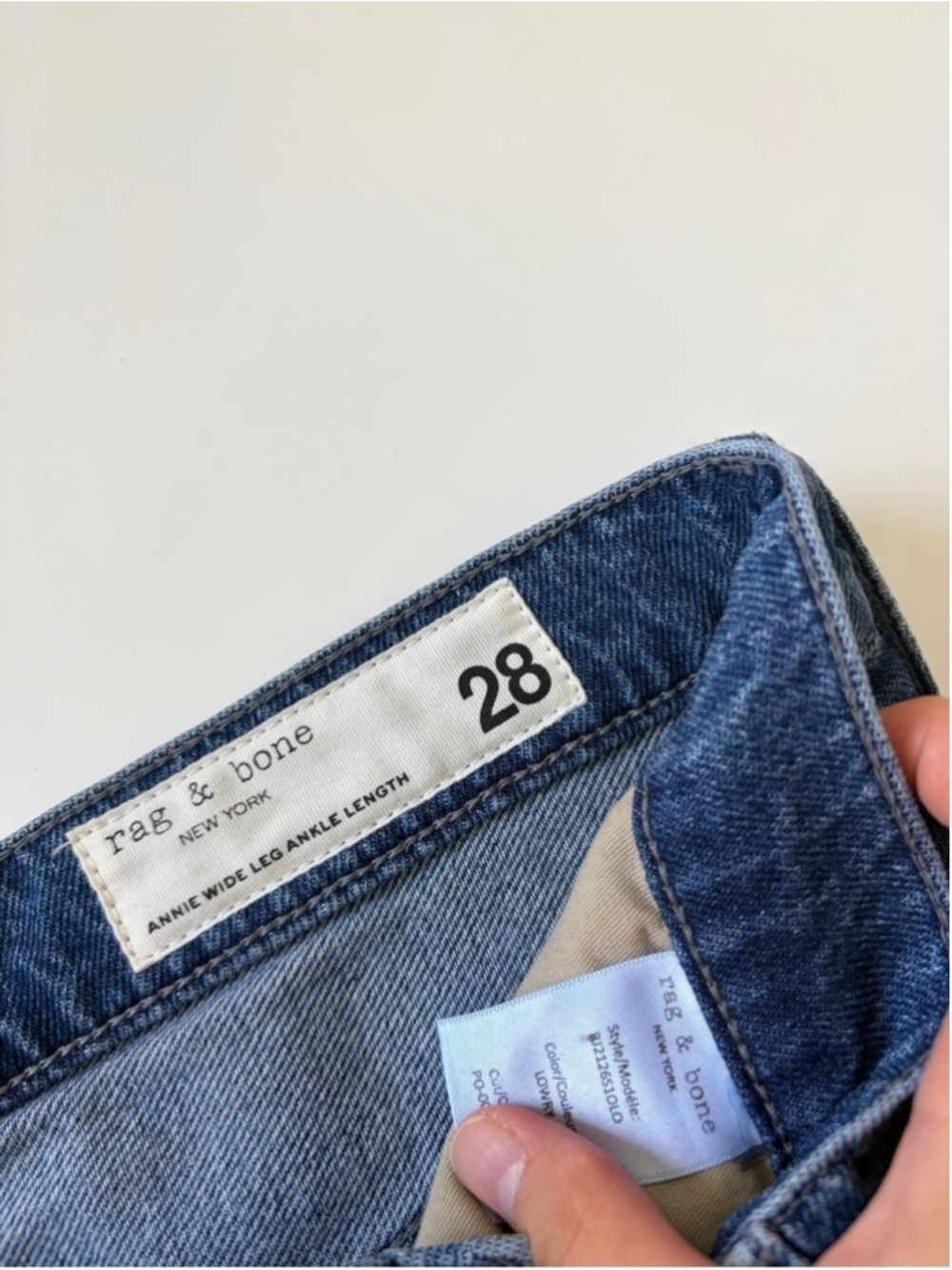 Rag and Bone Annie High Waist Ankle Wide Leg Jeans in Lowry - Picture 6 of 9